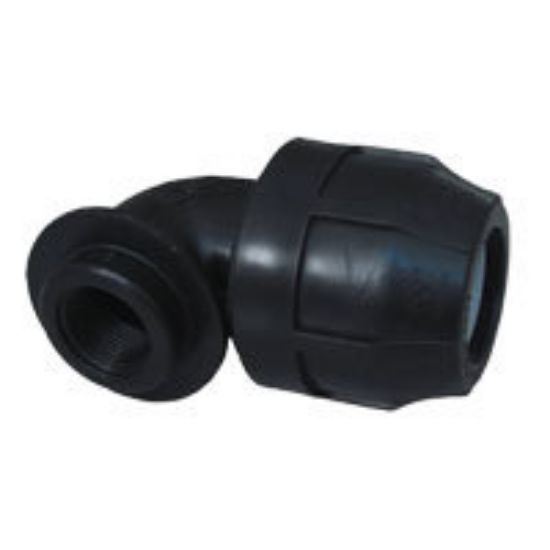 Immagine di GOMITO Ø 50 MM 1 1/2" FEMMINA A STRINGERE PER POLIETILENE
