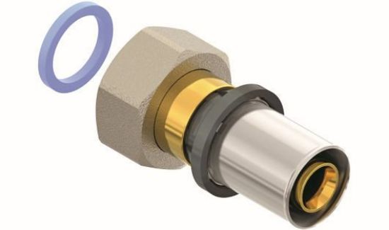 Immagine di RACCORDO DRITTO CON GIRELLO Ø 16 MM 1/2" FEMMINA FIVPRESS