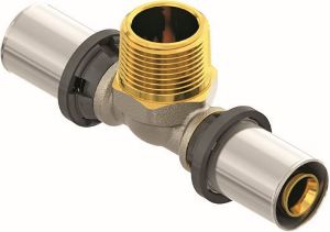 Immagine di TEE INTERMEDIO FILETTATO MASCHIO Ø 20x3/4"MX20 MM FIVPRESS
