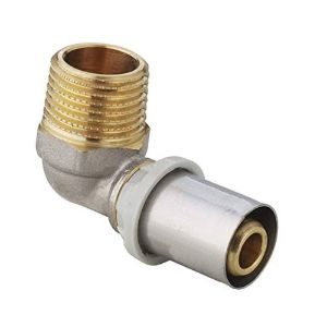 Immagine di RACCORDO A GOMITO ATTACCO MASCHIO NICHELATO Ø 20 MM PER 1/2" FIVPRESS