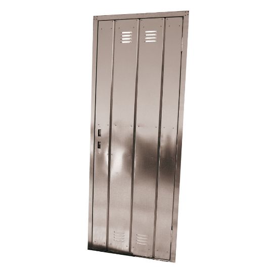Immagine di PORTA IN LAMIERA REVERSIBILE INCLUSA DI MANIGLIA MISURA ESTERNA 88x201 CM