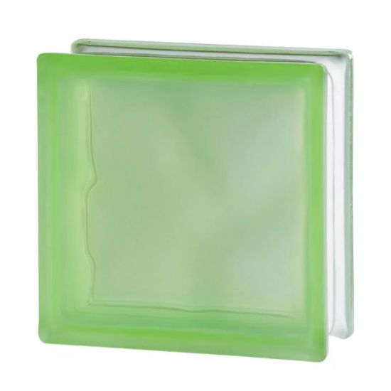 Immagine di VETROMATTONE VERDE ONDULATO SATINATO 19X19 CM