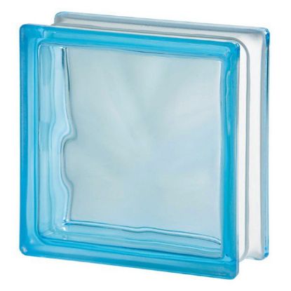 Immagine di VETROMATTONE ACQUA MARINA CHIARO ONDULATO 19X19 CM