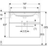 Immagine di MOBILE SELNOVA SQUARE 2 CASSETTI CON LAVABO 80 CM NOCE CHIARO SOSPESO GEBERIT