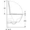 Immagine di VASO SMYLE SOSPESO RIMFREE CON SEDILE AMMORTIZZATO CERAMICA BIANCA GEBERIT
