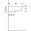 Immagine di LAVABO COLIBRI 65x49 CM INSTALLAZIONE SOSPESA O SU COLONNA MONOFORO CERAMICA BIANCA GEBERIT