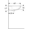 Immagine di LAVABO COLIBRI 60x45,5 CM INSTALLAZIONE SOSPESA O SU COLONNA MONOFORO CERAMICA BIANCA GEBERIT