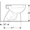 Immagine di VASO COLIBRI A TERRA DISTANZIATO SCARICO PAVIMENTO CERAMICA BIANCA GEBERIT (SENZA SEDILE)
