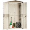 Immagine di CASETTA GIARDINO IN PLASTICA COLORE GRIGIO TALPA/MARRONE DIMENSIONI L.130 P.75,6 H.206,2 CM  TOOMAX