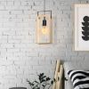 Immagine di LAMPADA EGLO FAMBOROUGH - STRUTTURA IN METALLO E LEGNO / FINITURA NERO, COLOR NATURALE 160x105 H 1100