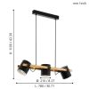 Immagine di LAMPADA EGLO HORNWOOD - STRUTTURA IN ACCIAIO / FINITURA NERO, PANNA DIFFUSORE IN LEGNO / FINITURA BRUNITO 780x210 H 1100