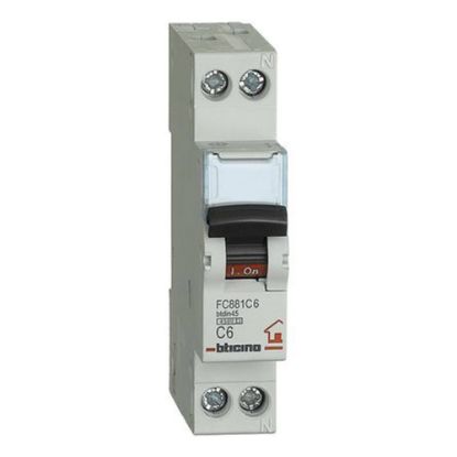 Immagine di INTERRUTTORE MAGNETOTERMICO 2 POLI 6A 4.5 KA 1 MODULO DIN BTICINO