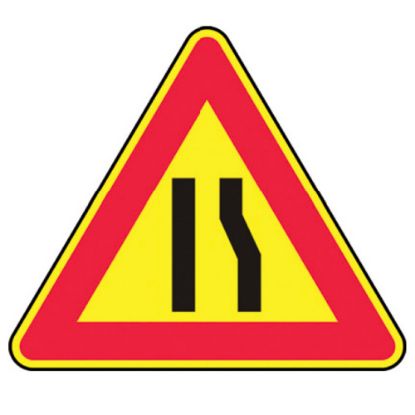 Immagine di CARTELLO STRADALE STRETTOIA ASIMMETRICA A DESTRA