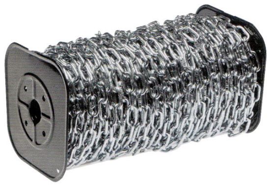 Immagine di CATENA GENOVESE SALDATA ZINCATA N°27 SPESSORE 8 MM LARGHEZZA 48 MM ALTEZZA 31 MM ROTOLO DA 12 MT ZA