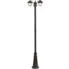 Immagine di LAMPIONE DA GIARDINO CON DOPPIO PORTALAMPADA ATTACCO E27 A LANTERNA FISSAGGIO A TERRA COLORE NERO H.232 CM VT-847 V-TAC