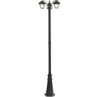 Immagine di LAMPIONE DA GIARDINO CON DOPPIO PORTALAMPADA ATTACCO E27 A LANTERNA FISSAGGIO A TERRA COLORE NERO H.232 CM VT-847 V-TAC
