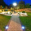 Immagine di LAMPIONE DA GIARDINO CON DOPPIO PORTALAMPADA ATTACCO E27 A LANTERNA FISSAGGIO A TERRA COLORE NERO H.232 CM VT-847 V-TAC