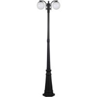 Immagine di LAMPIONE DA GIARDINO CON DOPPIO PORTALAMPADA ATTACCO E27 A SFERA FISSAGGIO A TERRA COLORE NERO H.190 CM VT-1232 V-TAC