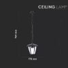Immagine di LAMPADA A SOSPENSIONE A LANTERNA CON PORTALAMPADA ATTACCO E27 COLORE NERO IP44 VT-735 V-TAC