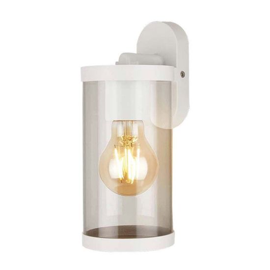 Immagine di APPLIQUE A MURO FORMA CILINDRICA CON PORTALAMPADA ATTACCO E27 COLORE BIANCO IP44 VT-1149-W V-TAC