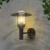 Immagine di APPLIQUE A MURO CON PORTALAMPADA A LANTERNA CON ATTACCO E27 COLORE NERO OPACO IP44 VT-1158 V-TAC