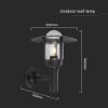 Immagine di APPLIQUE A MURO CON PORTALAMPADA A LANTERNA CON ATTACCO E27 COLORE NERO OPACO IP44 VT-1158 V-TAC