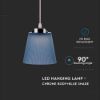 Immagine di LAMPADA A SOSPENSIONE LED 7W CAMPANA IN PLASTICA BLU CON ATTACCO IN METALLO CROMATO VT-1036-B V-TAC