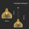Immagine di LAMPADA A SOSPENSIONE IN LEGNO CON PARALUME A IMBUTO Ø35 x H 45 CM PORTALAMPADA ATTACCO E27 VT-3450 V-TAC