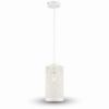 Immagine di LAMPADA A SOSPENSIONE A CILINDRO ALVEOLARE IN METALLO COLORE BIANCO Ø13 X H25CM PORTALAMPADA ATTACCO E27 VT-7131-MW V-TAC
