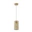 Immagine di LAMPADA A SOSPENSIONE A CILINDRO ALVEOLARE IN METALLO COLORE ORO SATINATO Ø13 x H 25 CM PORTALAMPADA ATTACCO E27 VT-7131-CG V-TAC