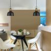 Immagine di LAMPADA A SOSPENSIONE IN ALLUMINIO NERO SATINATO Ø22 x H 28 CM PORTALAMPADA ATTACCO E27 VT-7422-B V-TAC