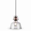 Immagine di LAMPADA A SOSPENSIONE IN VETRO TRASPARENTE E METALLO Ø22 x H 28 CM PORTALAMPADA ATTACCO E27 VT-7220-T V-TAC