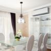 Immagine di LAMPADA A SOSPENSIONE IN VETRO TRASPARENTE E METALLO Ø22 x H 28 CM PORTALAMPADA ATTACCO E27 VT-7220-T V-TAC