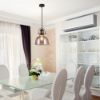 Immagine di LAMPADA A SOSPENSIONE IN VETRO AMBRATO E METALLO Ø22 x H 28 CM PORTALAMPADA ATTACCO E27 VT-7220-A V-TAC
