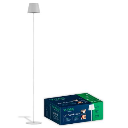 Immagine di PIANTANA LED A BATTERIA RICARICABILE 4W COLORE BIANCO CON TOUCH DIMMERABILE ALTEZZA VARIABILE 3000K VT-7544-W V-TAC