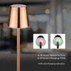 Immagine di LAMPADA LED DA TAVOLO A BATTERIA RICARICABILE 3W COLORE ORO DIMMERABILE 4000K VT-7703-RB-GD V-TAC