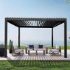 Immagine di PERGOLA BIOCLIMATICA IN METALLO ATENA PALO 12X12 CM DIMENSIONE 300X400XH250 CM COLORE GRIGIO VERDELOOK