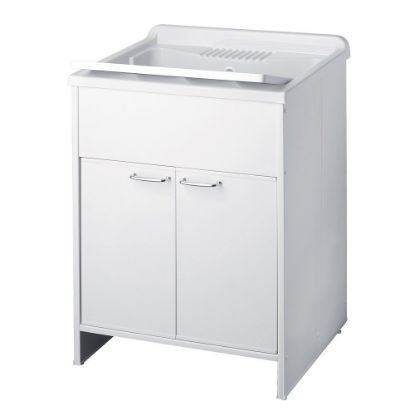 Immagine di LAVATOIO IN PVC CON MOBILE 60x50 CM COMPLETO DI ASSE IN POLIPROPILENE NEGRARI
