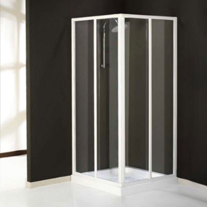 Immagine di BOX DOCCIA ANTIBES ANGOLO SCORREVOLE 78-90 CM (PER LATO) BIANCO CRISTALLO TRASPARENTE B.L. PLAST