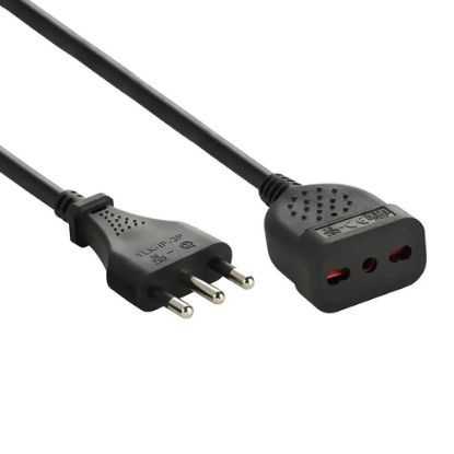 Immagine di PROLUNGA CASALINGA NERA 16A BIVALENTE MT 3 ELECTRALINE