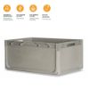Immagine di CONTENITORE INDUSTRIALE MODULARE L 60 P 40 H 32 CM GRIGIO SENZA COPERCHIO ART PLAST