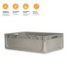 Immagine di CONTENITORE INDUSTRIALE MODULARE L 60 P 40 H 22 CM GRIGIO SENZA COPERCHIO ART PLAST