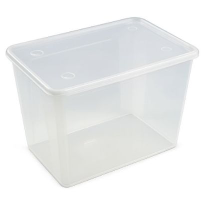 Immagine di CONTENITORE MULTIUSO TRASPARENTE CON COPERCHIO 60 LT 58,5x39x41 CM ART PLAST