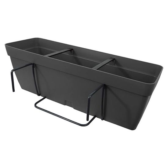 Immagine di BALCONETTA CON AGGANCIO SQUADRATO APPENDIBILE 50 CM 9,5 LT ANTRACITE ART PLAST