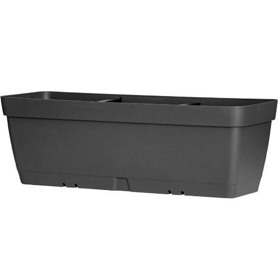 Immagine di FIORIERA CON RISERVA D'ACQUA  L 59 P 16,1 H 16 CM 11,5 LT ANTRACITE ART PLAST