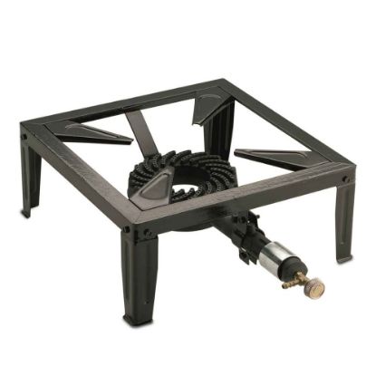 Immagine di FORNELLONE A GAS GPL 7 KW BRUCIATORE IN GHISA CON 4 PIEDI IN FERRO L 40,5 H 8,5 P 40,5 CM KEMPER