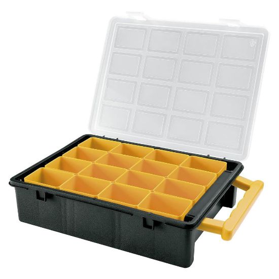 Immagine di PORTAMINUTERIA CON 16 VASCHETTE REMOVIBILI L 24,2 X P 18,8 X H 6,0 CM  COPERCHIO TRASPARENTE
