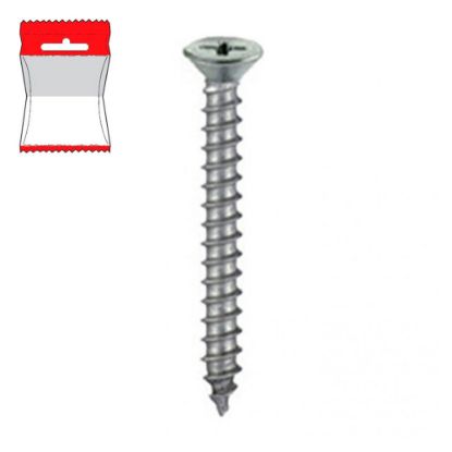 Immagine di VITE INOX PER FERRO TESTA PIANA SVASATA AUTOFILETTANTE 3,5X25 MM BLISTER 20 PZ