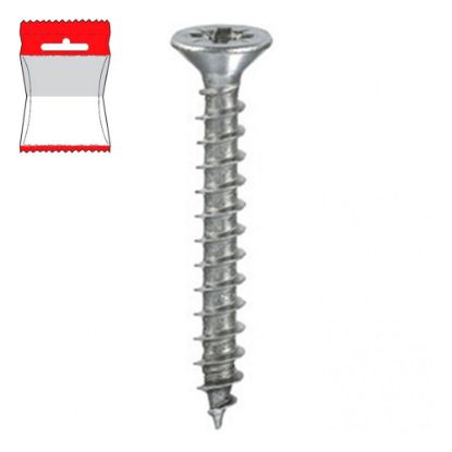 Immagine di VITE PER LEGNO INOX TESTA PIANA SVASATA 3,5X40 MM BLISTER DA 20 PZ