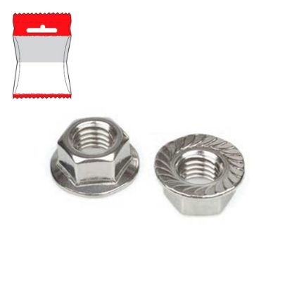 Immagine di DADO ESAGONALE FLANGIATO ZIGRINATO INOX  M 6 BLISTER 10 PZ